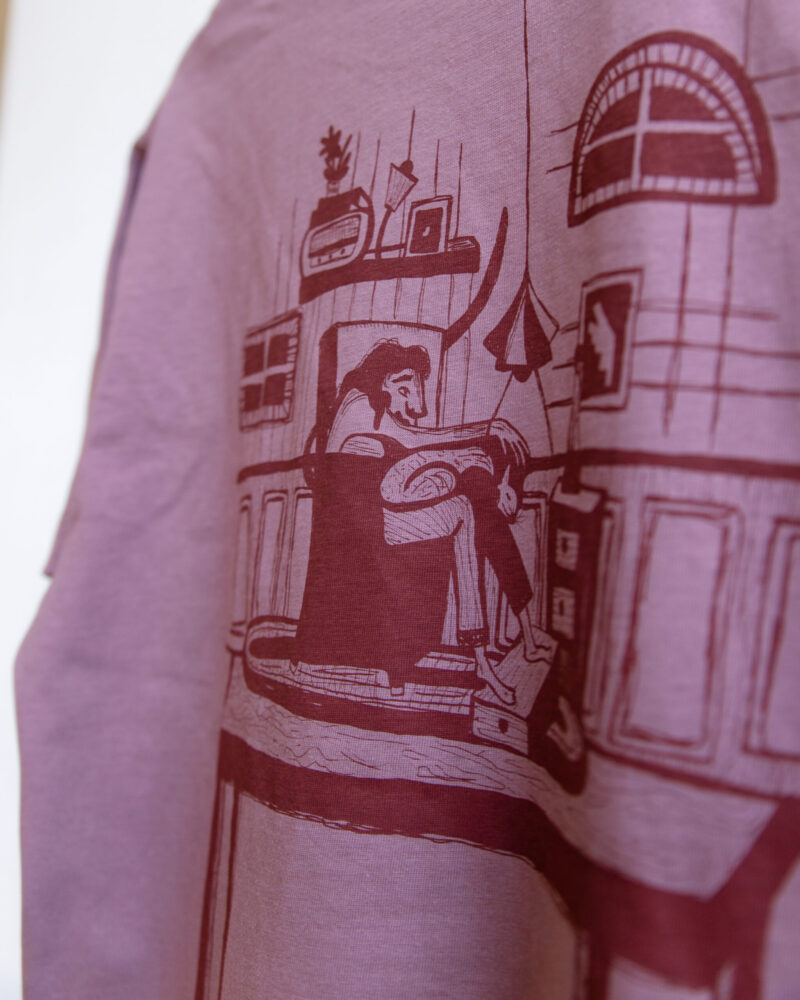 SOLD OUT / Kattenvrouw shirt roze - Afbeelding 2