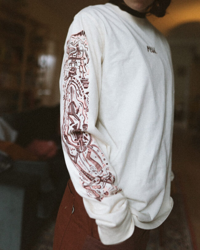 NEW - sleeve print natural raw