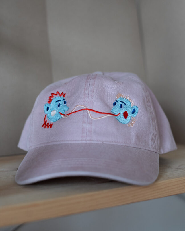 washed cap pink - kisses