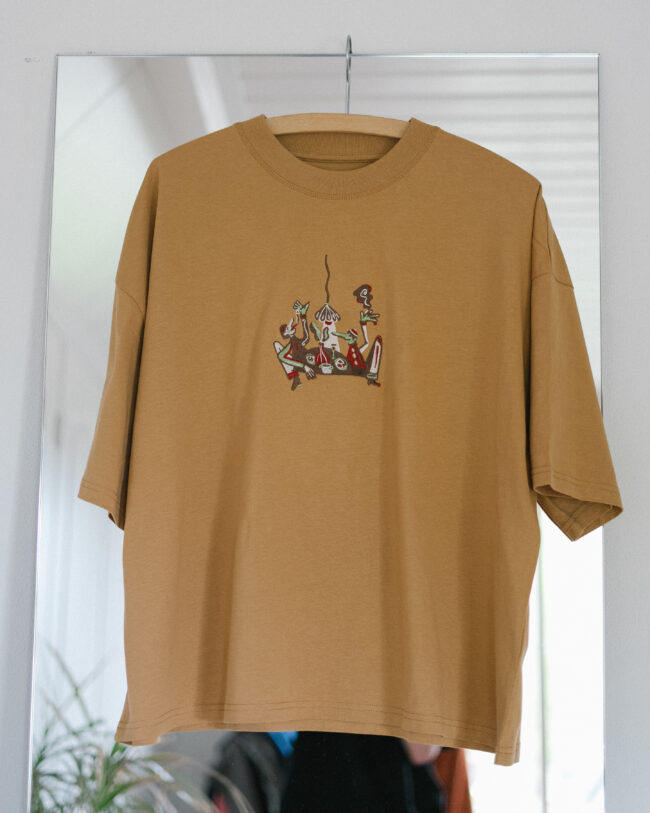 Pasta shirt bruin